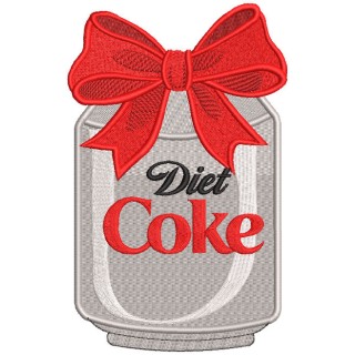 Christmas Diet Cola Red Bow embroidery design - Embroidery Design