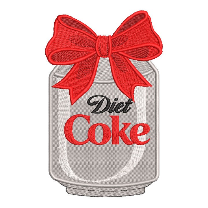Christmas Diet Cola Red Bow embroidery design - Embroidery Design