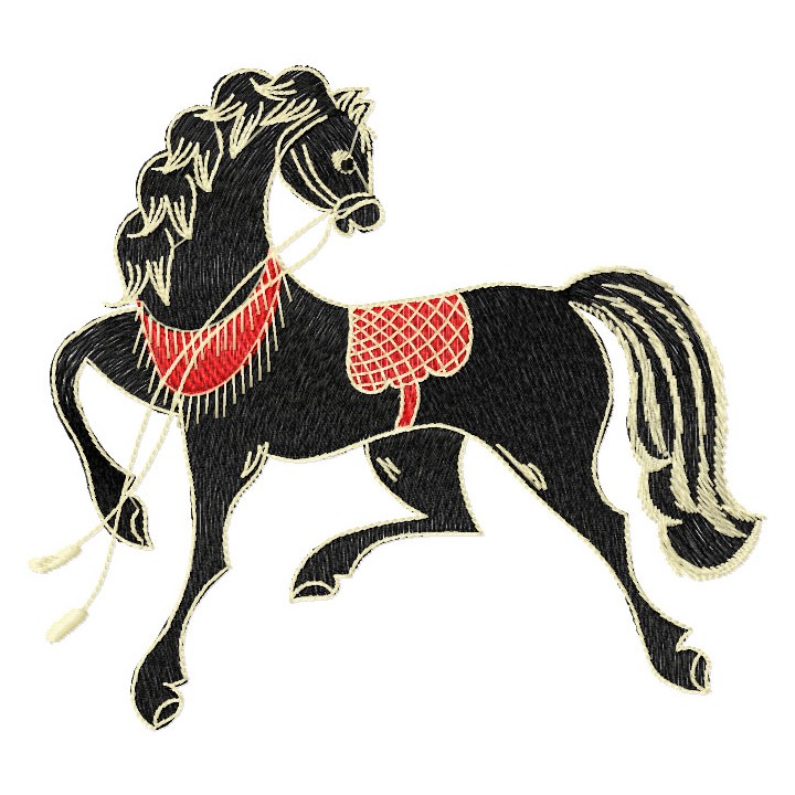 Black horse embroidery design - Embroidery Design