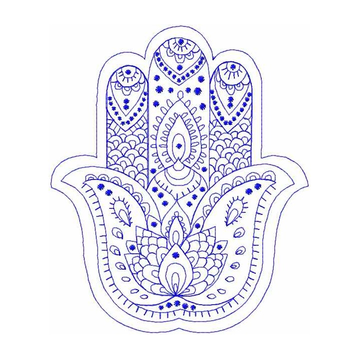 Palm Hamsa embroidery design - Embroidery Design