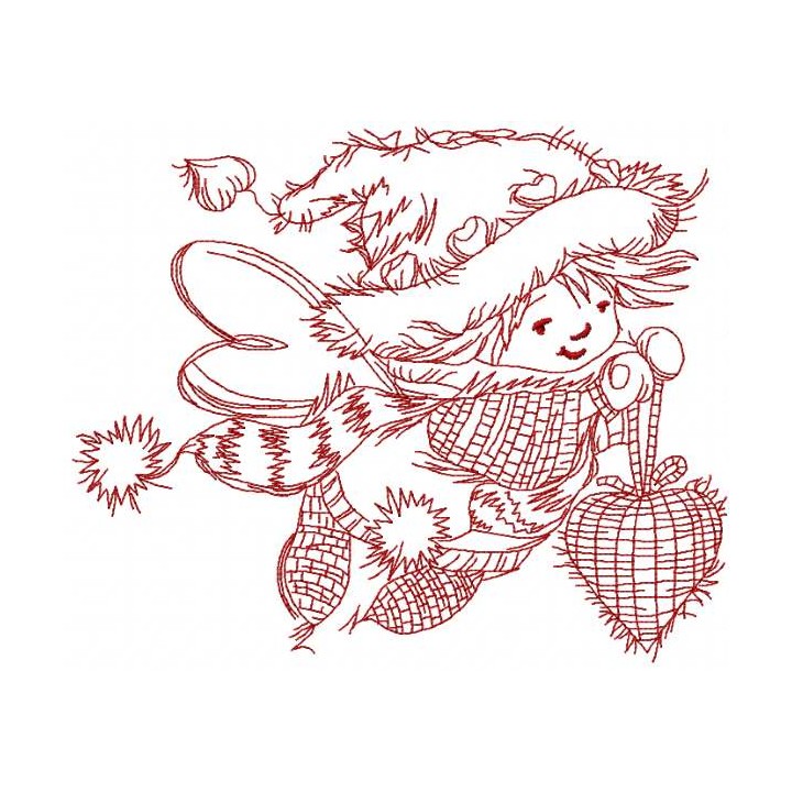 Christmas flying fairy embroidery design - Embroidery Design