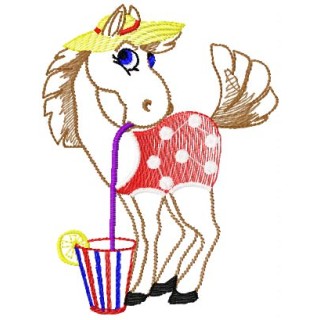Drinking Horse embroidery design - Embroidery Design