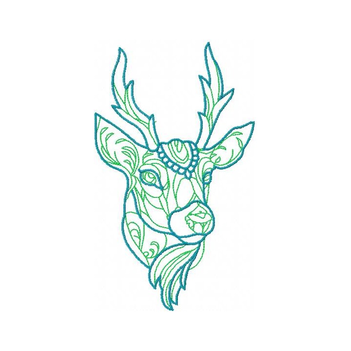 Colored deer embroidery design - Embroidery Design