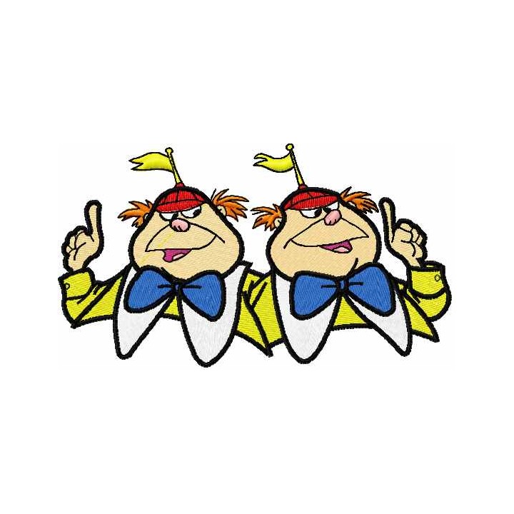 Tweedledee and Tweedledum 2 embroidery design - Embroidery Design