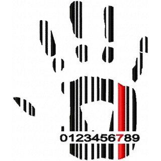 Hand barcode embroidery design - Embroidery Design