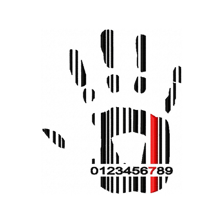 Hand barcode embroidery design - Embroidery Design