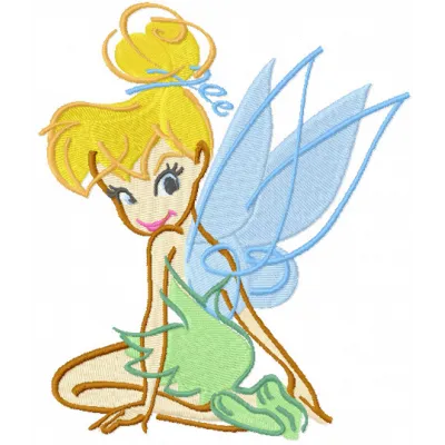Tinkerbell sketch embroidery design preview showcasing whimsical details for creative stitching projects.