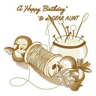 Dear aunt, Happy birthday! embroidery design - Embroidery Design