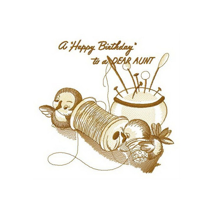 Dear aunt, Happy birthday! embroidery design - Embroidery Design