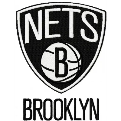 Brooklyn Nets logo embroidery design preview showcasing intricate stitching details for sports enthusiasts.