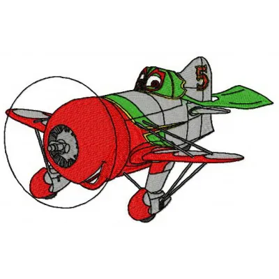 El Chupacabra 2 embroidery design featuring a mythical creature, ideal for aviation-themed projects and apparel.