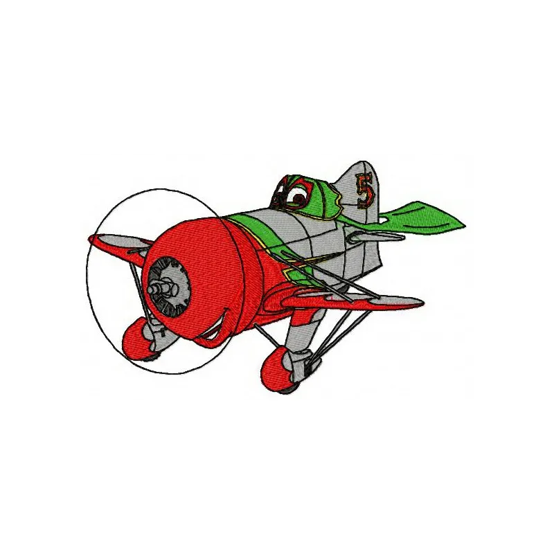 El Chupacabra 2 embroidery design featuring a mythical creature, ideal for aviation-themed projects and apparel.