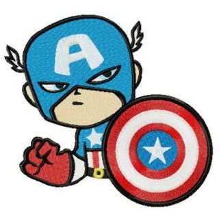 Suspicious Captain America embroidery design - Embroidery Design