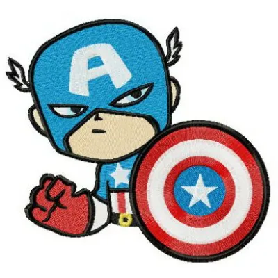 Preview of the Suspicious Captain America embroidery design featuring a unique stitched motif for creative projects.