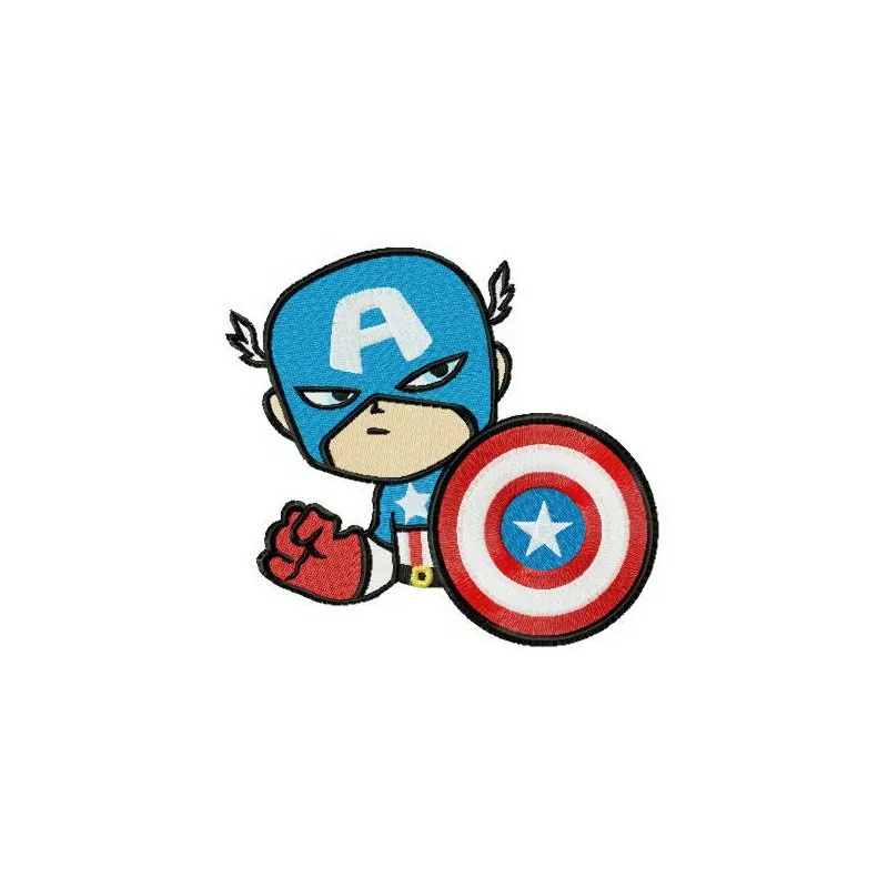 Preview of the Suspicious Captain America embroidery design featuring a unique stitched motif for creative projects.