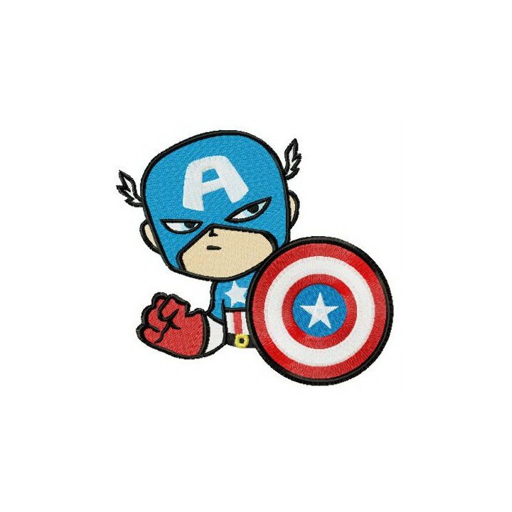 Suspicious Captain America embroidery design - Embroidery Design