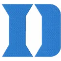 Duke University D Logo embroidery design showcasing the iconic Blue Devils logo for creative stitching projects.