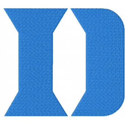 Duke University D Logo embroidery design showcasing the iconic Blue Devils logo for creative stitching projects.