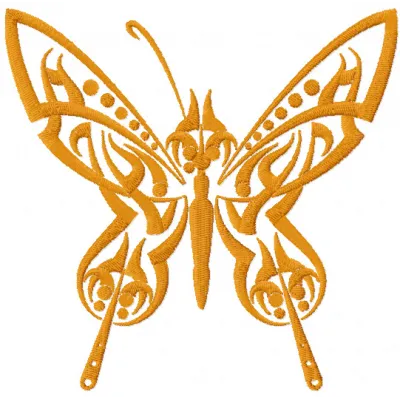 Preview of Tribal Butterfly embroidery design, showcasing intricate patterns ideal for various stitching projects.