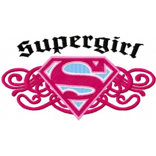 Supergirl vintage logo embroidery design - Embroidery Design