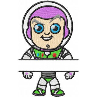 Buzz Chibi monogram embroidery design - Embroidery Design