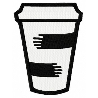 Coffee cup embroidery design - Embroidery Design