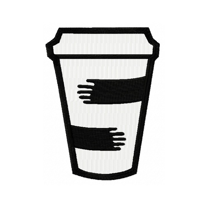Coffee cup embroidery design - Embroidery Design
