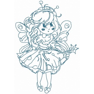 Fairy costume for little girl embroidery design - Embroidery Design