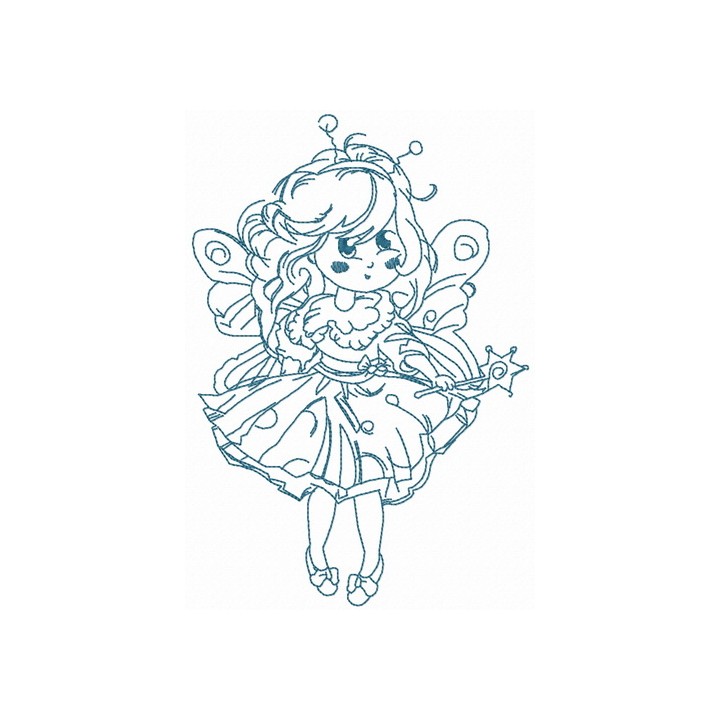Fairy costume for little girl embroidery design - Embroidery Design