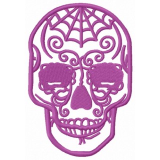 Purple skull embroidery design - Embroidery Design