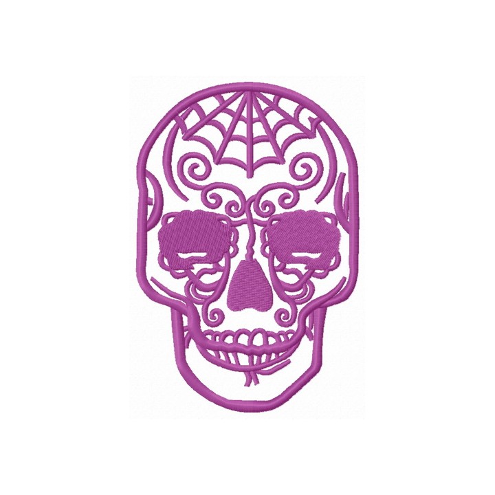 Purple skull embroidery design - Embroidery Design