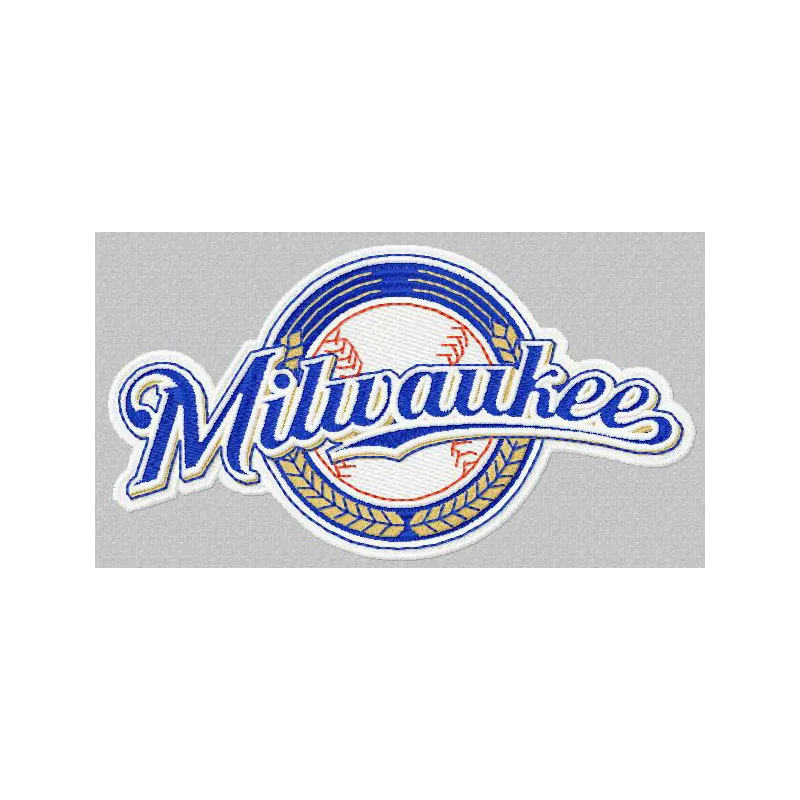 Milwaukee Brewers logo 2 embroidery design preview showcasing the iconic team emblem for creative stitching projects.