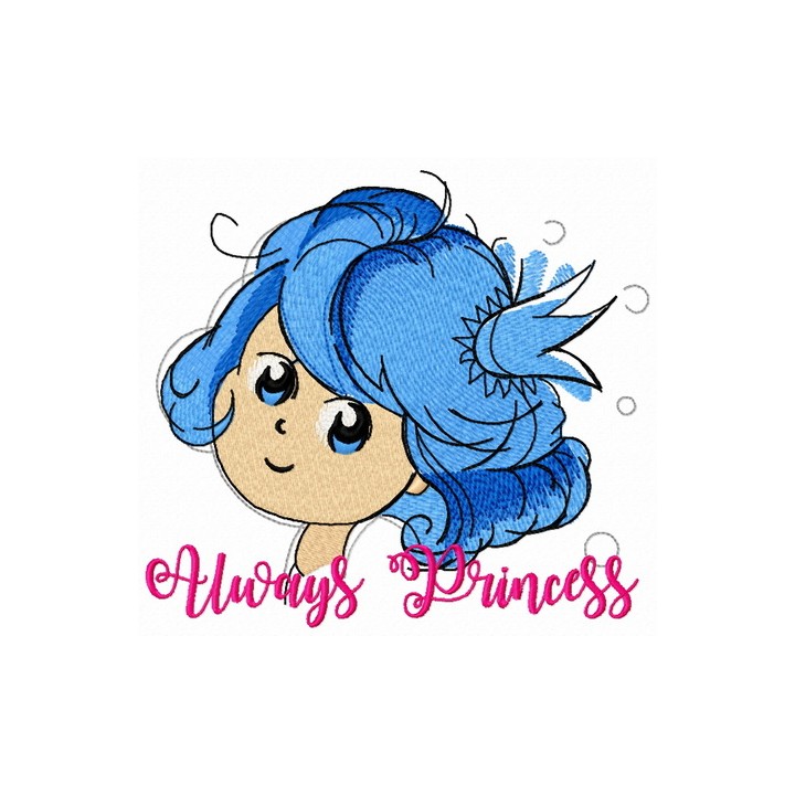 Always princess embroidery design - Embroidery Design