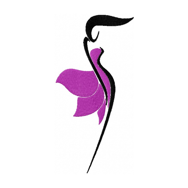 Women's silhouette embroidery design - Embroidery Design