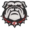 Embroidery design preview of the Kimberly School Bulldog logo for college sports enthusiasts.