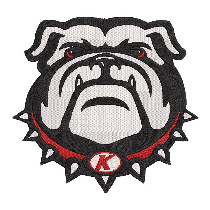 Kimberly School Bulldog logo embroidery design - Embroidery Design
