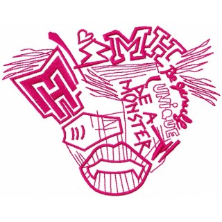Monster High drawing logo embroidery design - Embroidery Design