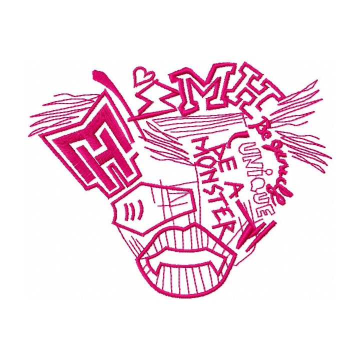 Monster High drawing logo embroidery design - Embroidery Design