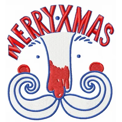 Embroidery design of Santa's face 3, showcasing a festive motif for holiday stitching on various items.