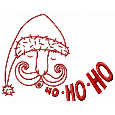Preview of Santa's face 2 embroidery design featuring a cheerful Santa Claus, perfect for holiday stitching projects.