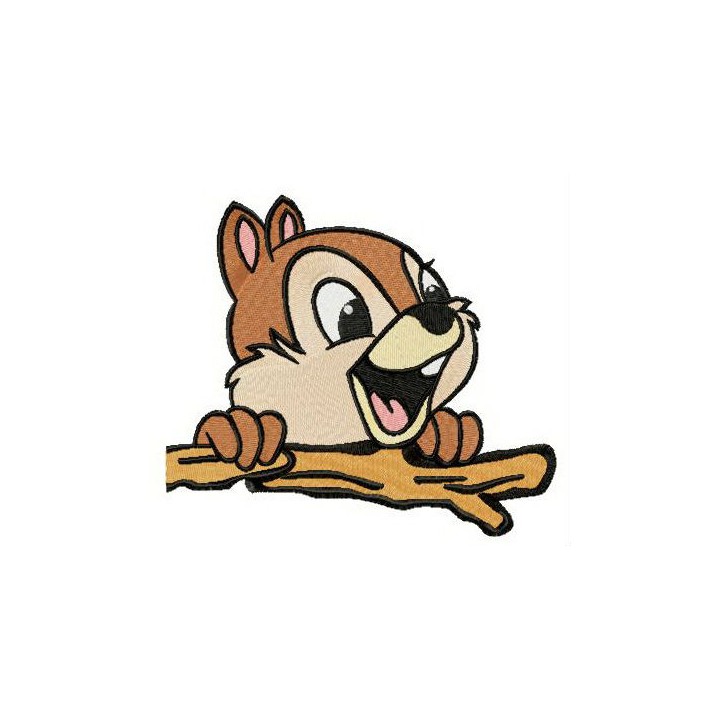 Chip with stick embroidery design - Embroidery Design