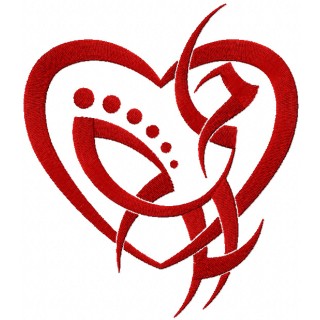 Tribal Heart embroidery design - Embroidery Design