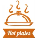 Hot Plate embroidery design showcasing a colorful stitched motif for kitchen decor and culinary projects.