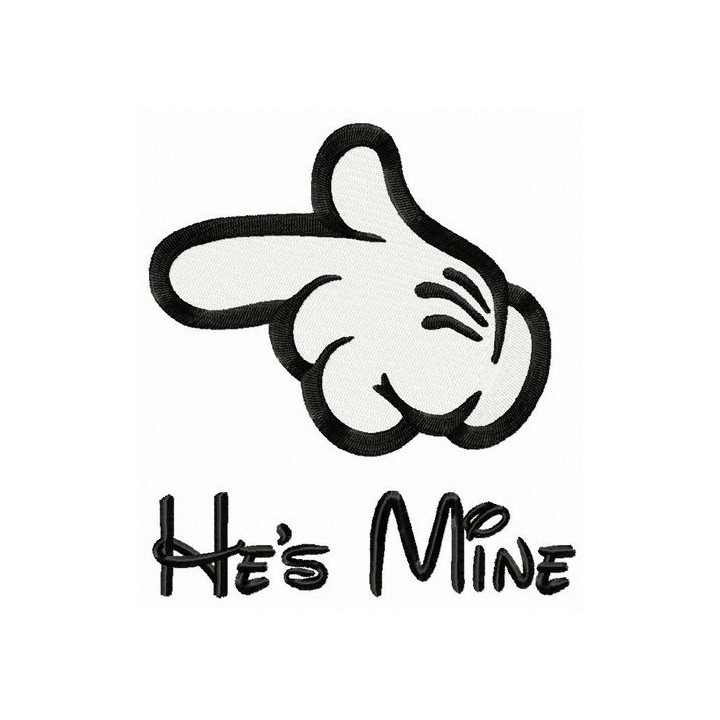 He's mine Mickey mouse mickey hand embroidery design - Embroidery Design