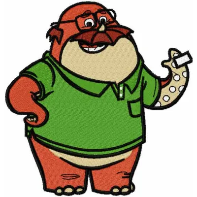 Don Carlton embroidery design inspired by Monsters Inc, featuring vibrant details for creative stitching projects.