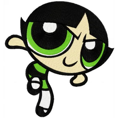 Bellis embroidery design featuring a whimsical character from the Powerpuff Girls collection.