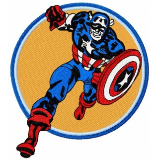 Captain America attack embroidery design - Embroidery Design