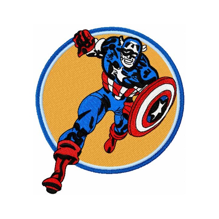 Captain America attack embroidery design - Embroidery Design