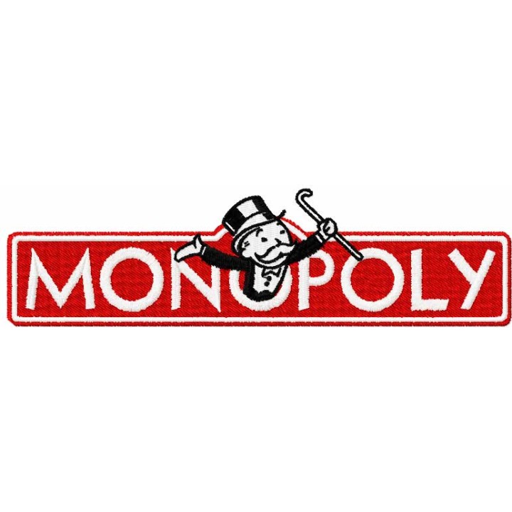 Monopoly game logo embroidery design - Embroidery Design