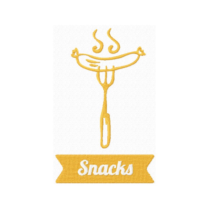 Snacks symbol embroidery design - Embroidery Design